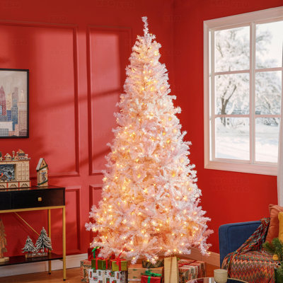 Sapin de Noël artificiel 7,5 pi préinstallé Douglas, branches réalistes, 500 lumières DEL blanc chaud, 1346 pointes de branches