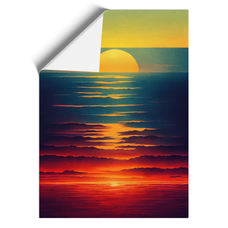 Sunset Watercolour Art No.6 - Wall Art, 29.7cm H x 21cm W, Paper, No Matte