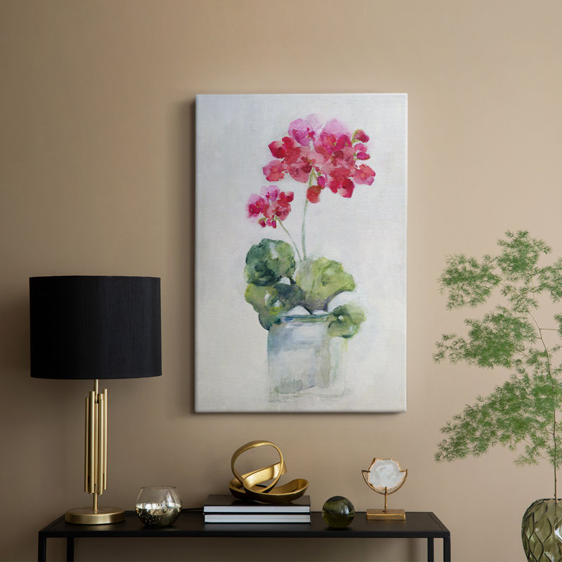 Doux géranium II - Cavas enveloppés de galerie, H 18 po x l 12 po