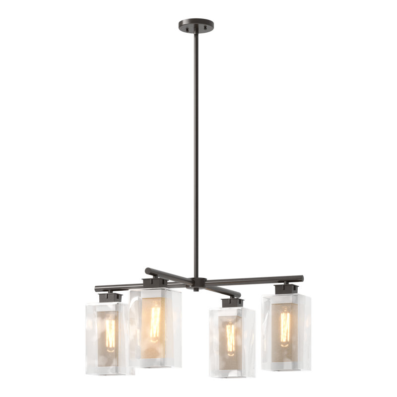 Polaris 4 - Light Outdoor Chandelier, Coastal Silver, Oil Rubbed Bronze