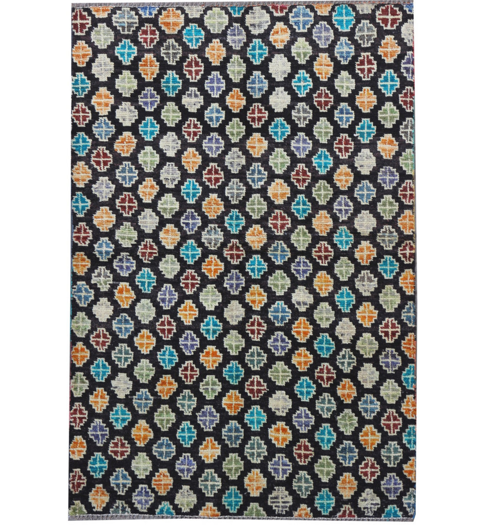 Geometric Hand Knotted Area Rug
