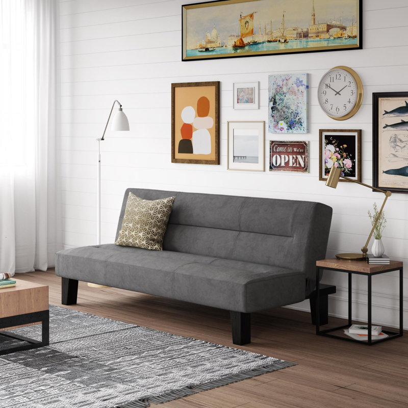 Adrijus Velvet Clic Clac Sofa, Grey