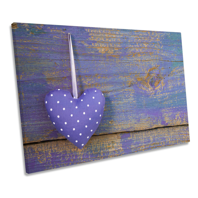 Shabby Elegance Heart - Wrapped Canvas Print, 91.4cm H x 137.2cm W x 4cm D