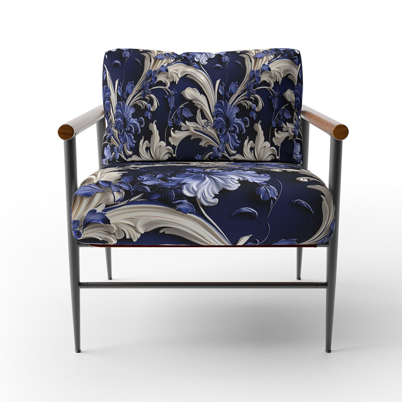 Fauteuil de chalet rembourré bleu Cobalt