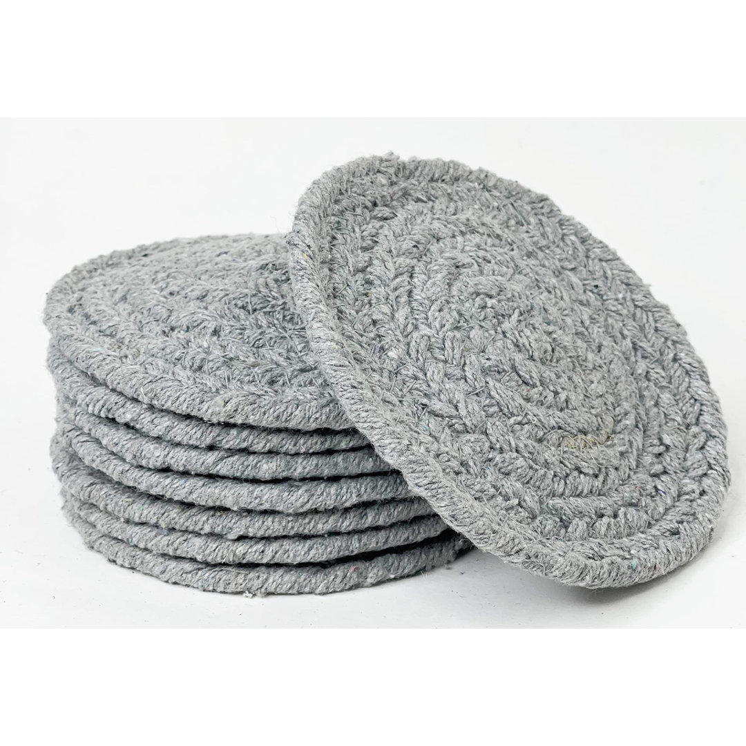 Cotton Round 8 Piece Coaster Set (Set of 8) Highland Dunes 