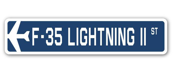 Plaque de rue militaire en aluminium Basile F-35 Lightning Ii Air Force, H 4 po x l 18 po x P 1 po