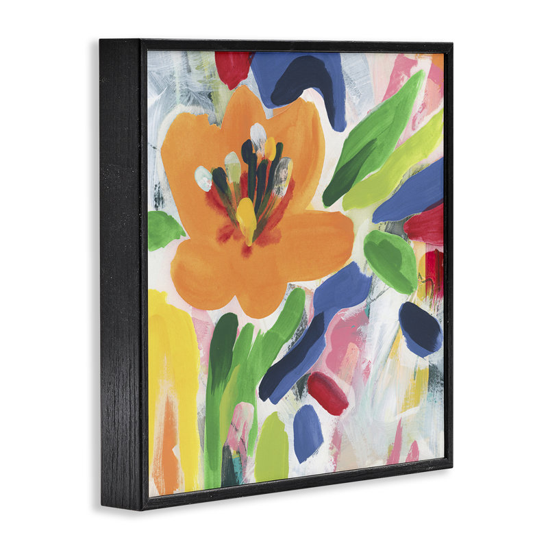 «Blossoms in Rich Hues», estampe numérique, design par June Erica Vess, H 12 po x l 12 po, Giclée encadrée noir minuit