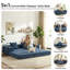 Canapé-lit modulable en velours côtelé de 195 cm (76,8 po) sans structure, en mousse à compression, avec 2 oreillers et cadre métallique fixe.-675520075