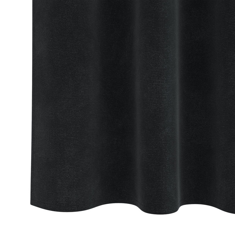 Curtains Polyester 140Cm Sound-Absorbing, Black, 140cm Width x 140cm Drop