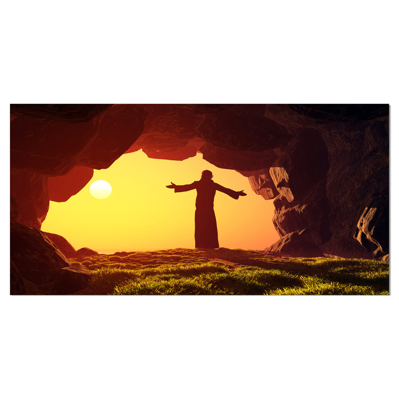 «Man Praying», reproduction d'impression, H 16 po x l 32 po x P 1 po, Toile tendue