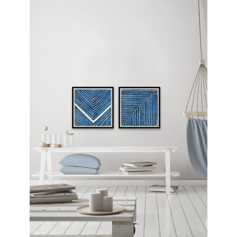 Diptyque à motif géométrique sans soudure, H 18 po x l 18 po