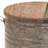 Aaleya Metal Side End Gray Accent Table with Brown Wood Top