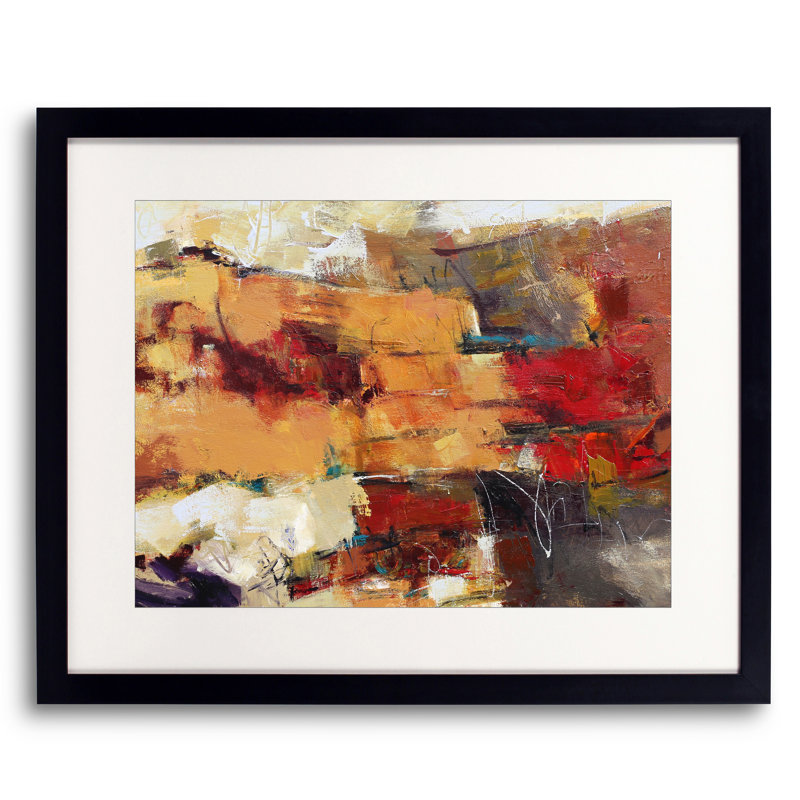 «Apropos» par Elizabeth Chapman - Peinture, Papier avec cadre noir, H 24 po x l 30 po