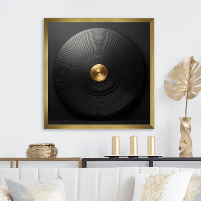 Black and Gold Vinyl Serenade II - Vinyl Records Wall Decor