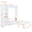 Grand lit escamotable mural avec tablettes, blanc-1663247364