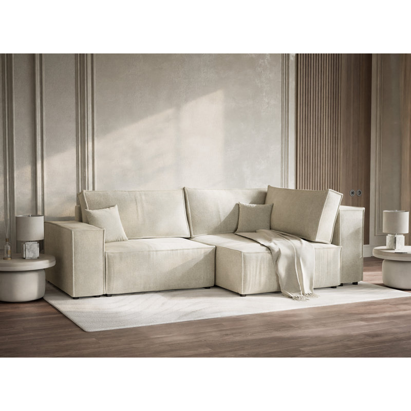 4 Seater Reclining Corner Sectional, Right Hand Facing, Cream