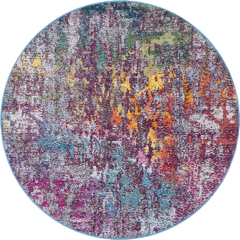 Tapis multicolore, Rond 4 pi 1 po