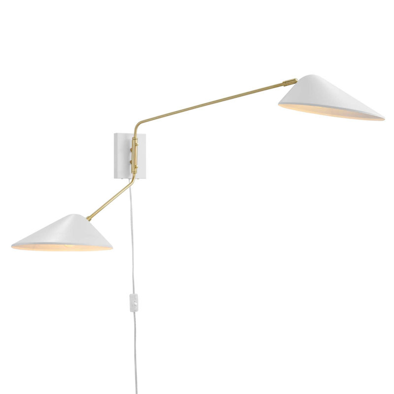 Modway Journey 2-Light Swing Arm Wall Sconce, White