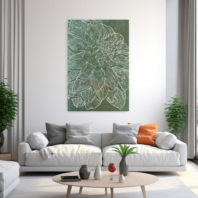 Art floral contemporain abstrait, 60" H x 40" W