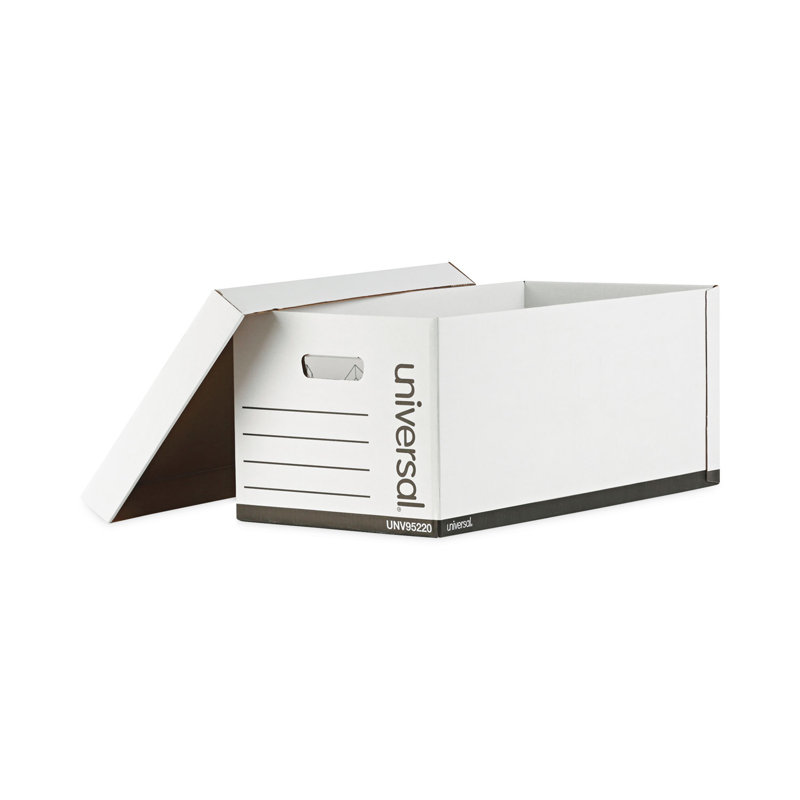 Sleek White Corrugated Fiberboard Storage Box with Lift-Off Lid, 12-Pack