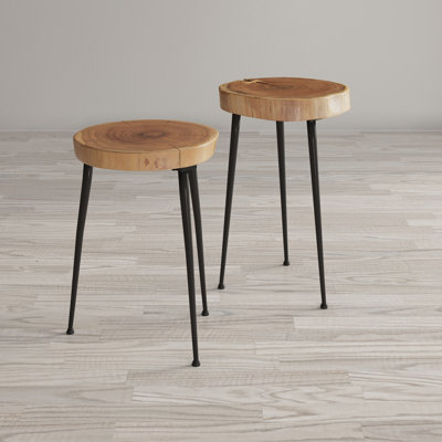 Brieta Solid Wood Top Nesting Tables