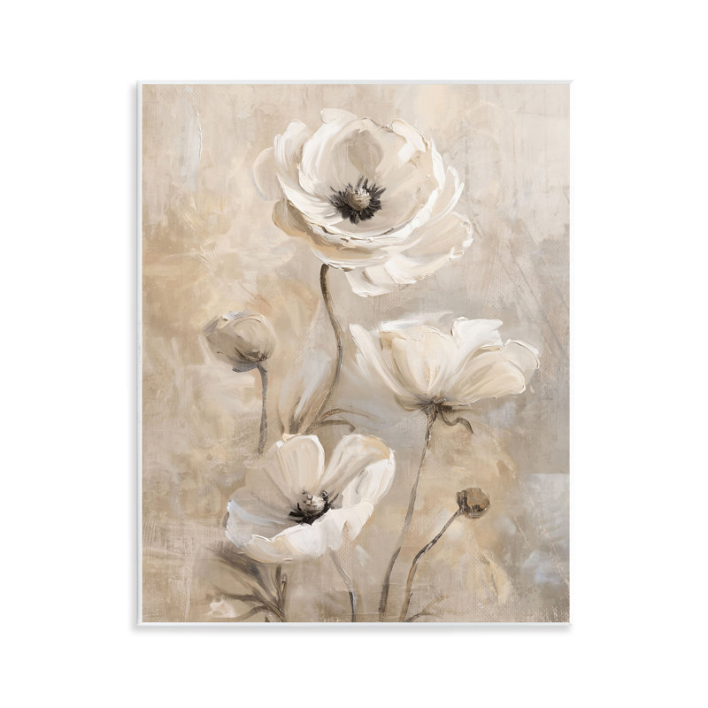  Art sur plaque de coquelicots beiges naturels par Nina Blue