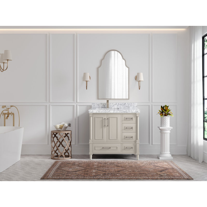 Meuble-lavabo simple 36 po avec plateau en marbre Aberdeen
