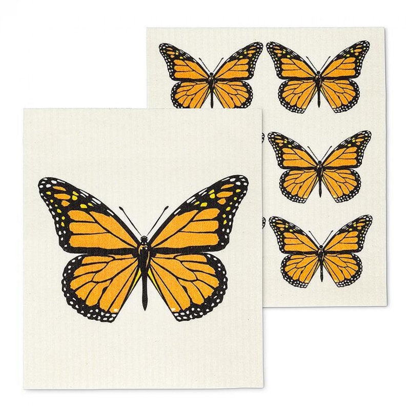 Ensemble de 2 débarbouillettes papillon Monarch