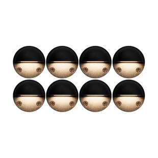 Black Low Voltage Integrated LED Metal Deck Light Pack (Set of 8)