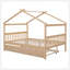 Lit double en bois avec lit gigogne simple-1053852856
