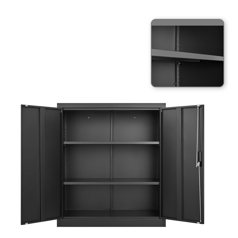 modern style Metal Storage Cabinet with Locking Doors and Adjustable Shelf,Folding Storage Locker Cabinet for Home Office,School,Garage