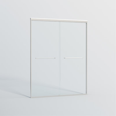 44-48 In. W X 72 In. H Double Sliding Shower Door, Semi-Frameless Bypass Bathroom Sliding Door With 1/4" (6Mm) Tempered Glass For Walk-In Shower, Chrome