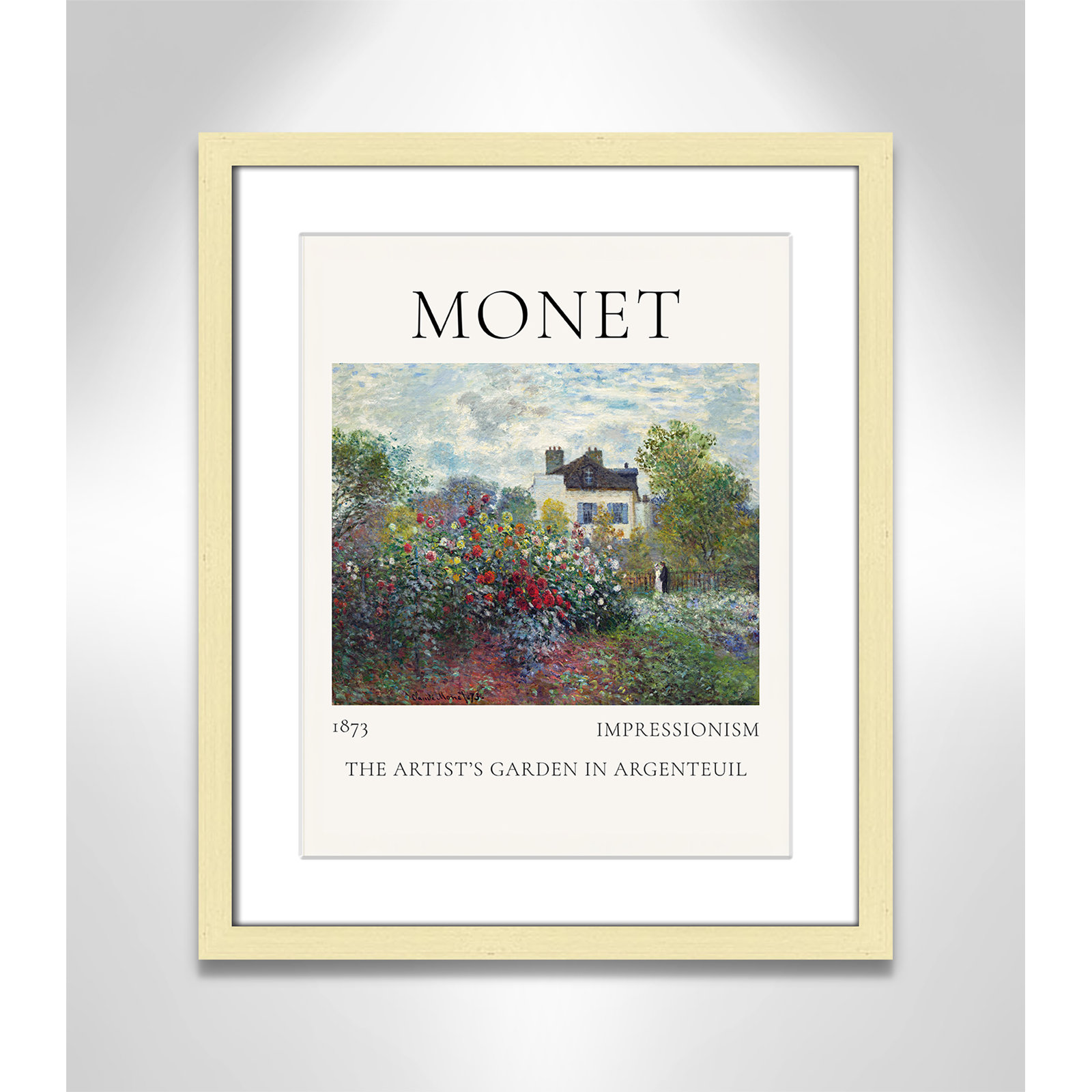 Artists Garden in Argenteuil Print by Claude Monet, Yes, 19" H x 16" W x 1.25" D, Gold Single Picture Frame