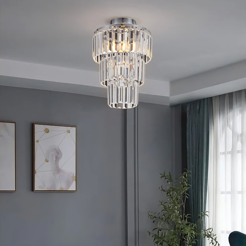 1-Light 30cm Crystal Mount Ceiling Light
