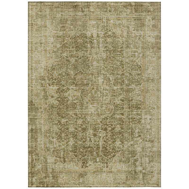 Tapis intérieur lavable abstrait 9 pi x 12 pi brun et beige