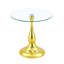 Table d'appoint moderne en métal doré, plateau rond en verre trempé transparent de 50 cm (19,6 po), table de chevet en métal brillant en forme de vase pour salon, chambre ou terrasse-1691233125-1691233126
