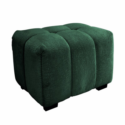Canapés en chenille vert - Repose-pieds