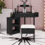 Commode élégante avec pieds en métal et armoire de rangement à miroir avec 6 tiroirs-15558137