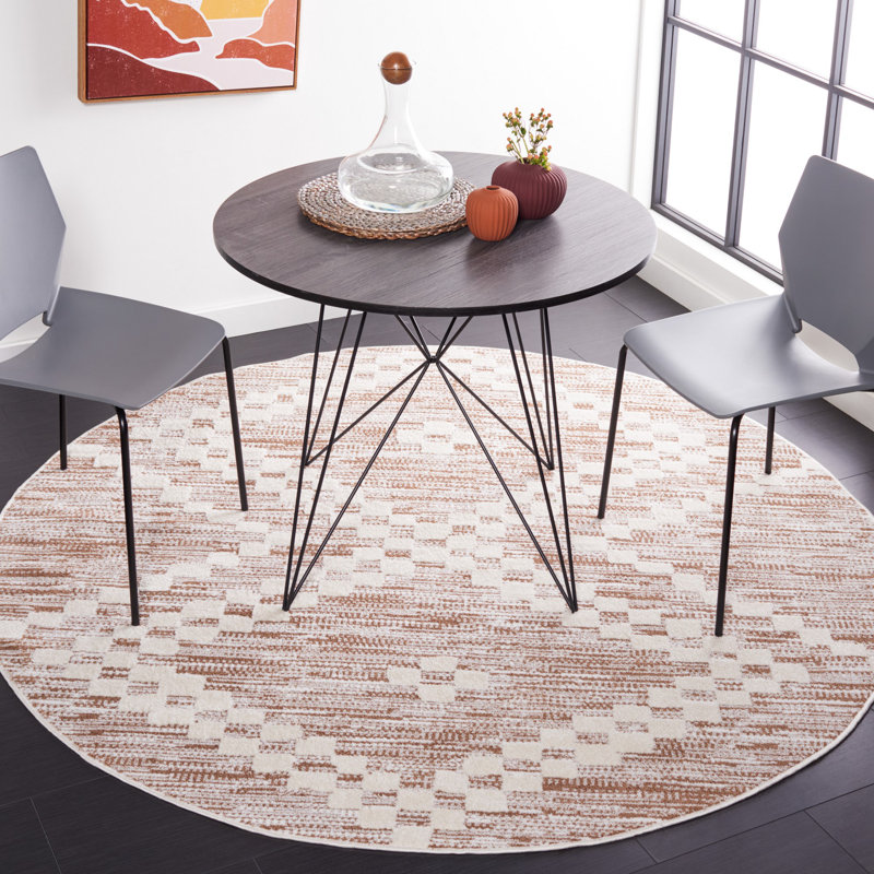 Dawniel Performance Geometric Rug, Round 6'7"