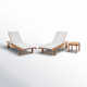 Alshain Reclining Teak Chaise Lounge Set with Table