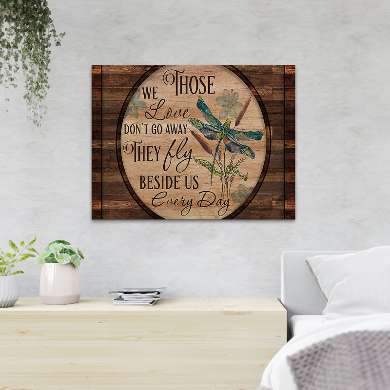 Libellule et plantes - Ceux que nous aimons ne pas s'en aller - 1 pièce, impression sur toile tendue