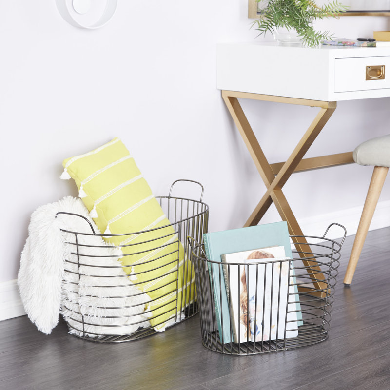 AllModern Abbie Decorative Basket, Black, 14.3" H x 20.9" W x 12.5" D