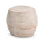 Table d'appoint ovale d'extérieur en béton aspect travertin beige