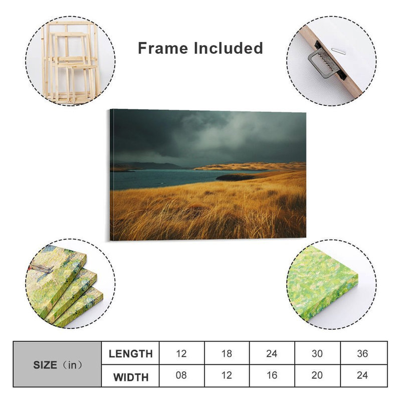 Toile encadrée 24 "x 36" avec cadre en bois, prête à être accrochée, 24 po x 36 po