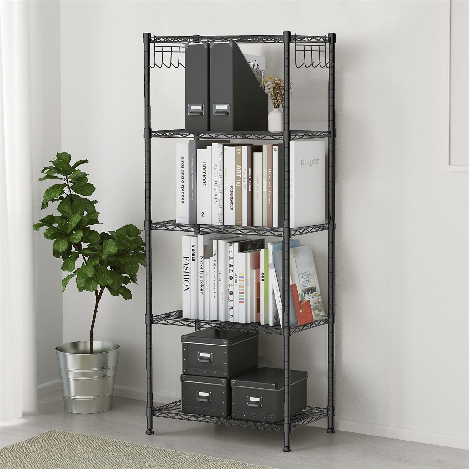 Latitude Run® Adjustable Metal Storage Shelf - Sturdy Wire Rack ...