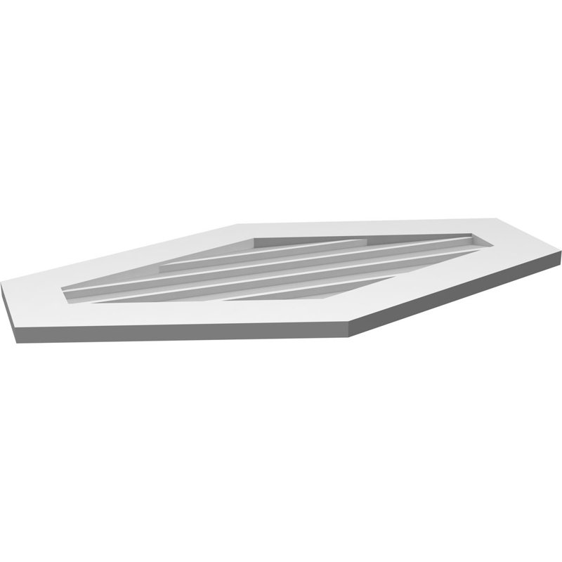 Ventilé vertical à pignon vertical 4/12 po, H 20 po x l 36 po x P 1 po
