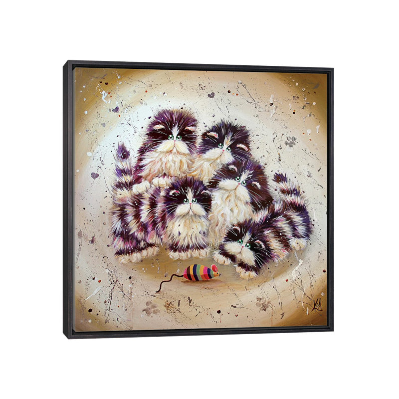 « Mouse » par Kim Haskins-reproduction d’art, Toile avec cadre noir patiné, Pas de tapis, H 18 po x l 18 po x 1,5 po