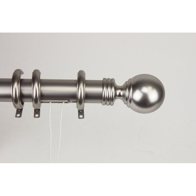Tringle à rideaux unique, l 66 à 120 po, Nickel satiné
