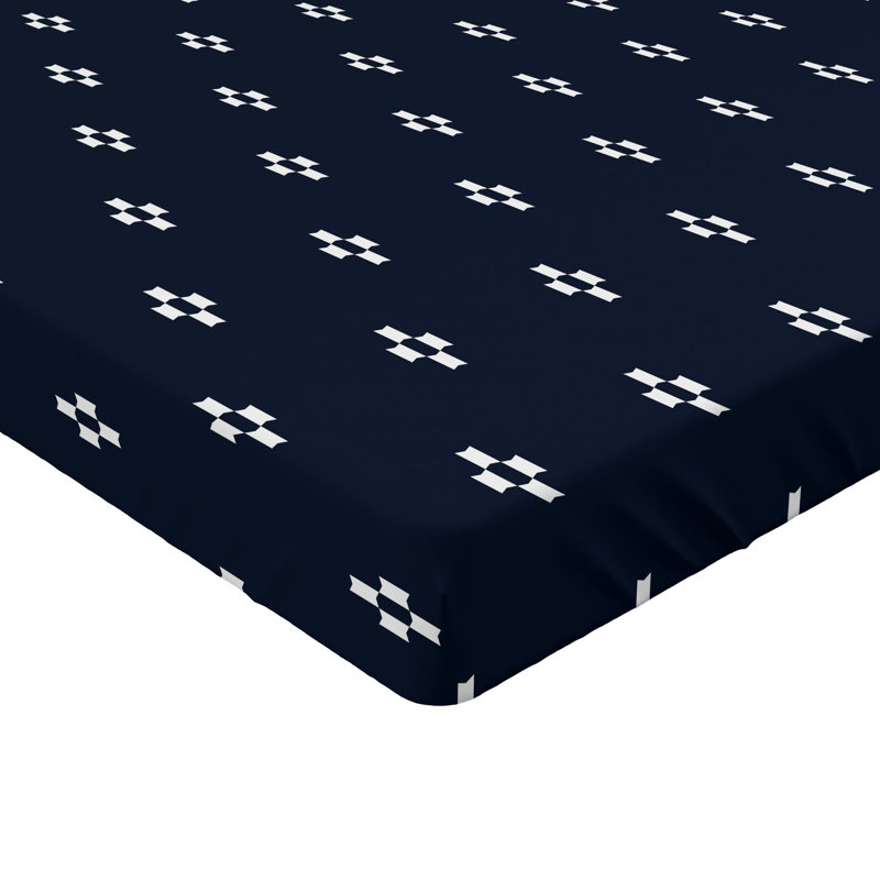 Ensemble de 2 draps-housse bleu foncé Ambesonne bleu marine et blanc, Ensemble de draps pour lit très grand californien