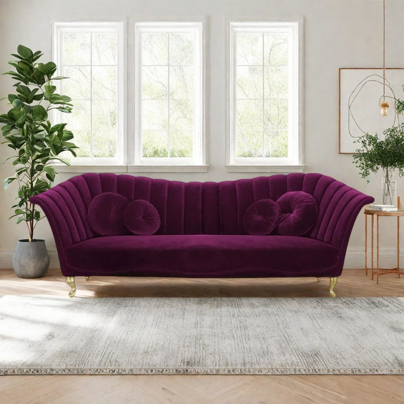 Canapé moderne simple en tissu luxueux, Mauve